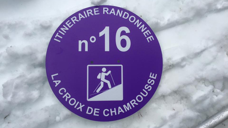 Panneau itinraire ski rando Croix de Chamrousse