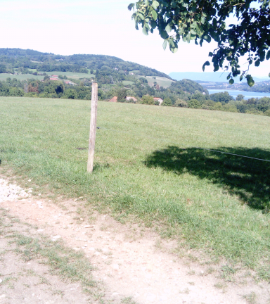 Petit tour du lac de Paladru en VTT, passage de Cuchet avec vue sur le lac