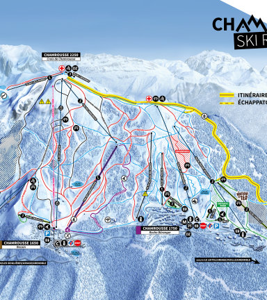 Plan itinraire de ski de randonne Chamrousse