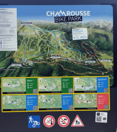 Photo panneau plan parcours vlo Chamrousse