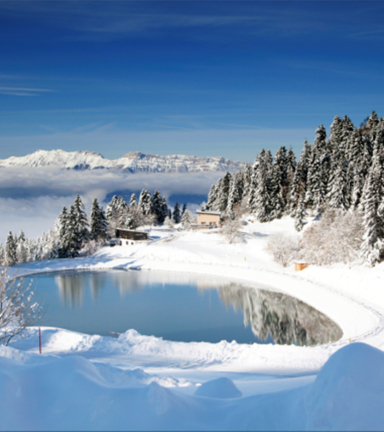 Photo lac de la Grenouillre hiver Chamrousse