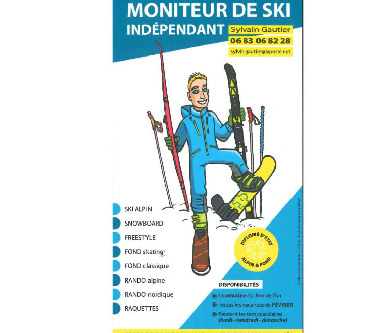 Moniteur de ski indépendant - Gautier Sylvain